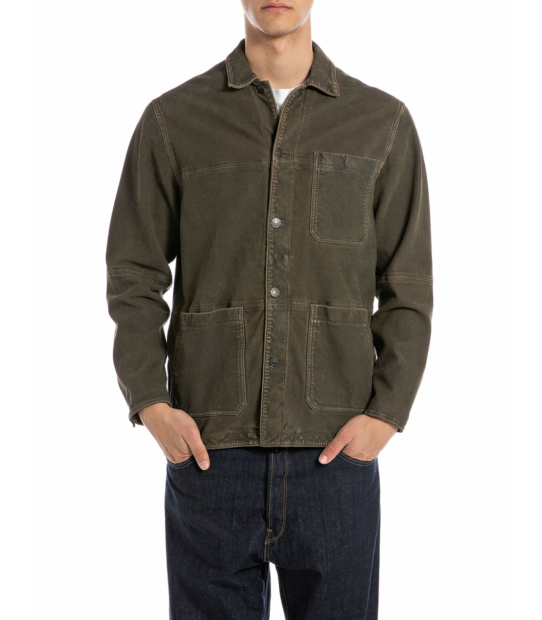 ヴィンテージ ウォッシュゴートスウェードジャケット 詳細画像 グレー 3